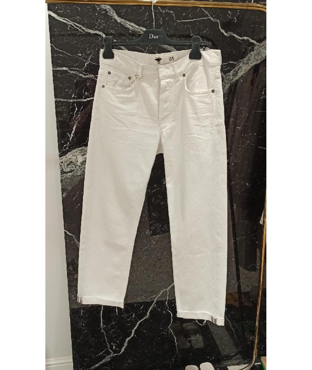 CHRISTIAN DIOR PRE-OWNED Белые хлопковые прямые джинсы, фото 9