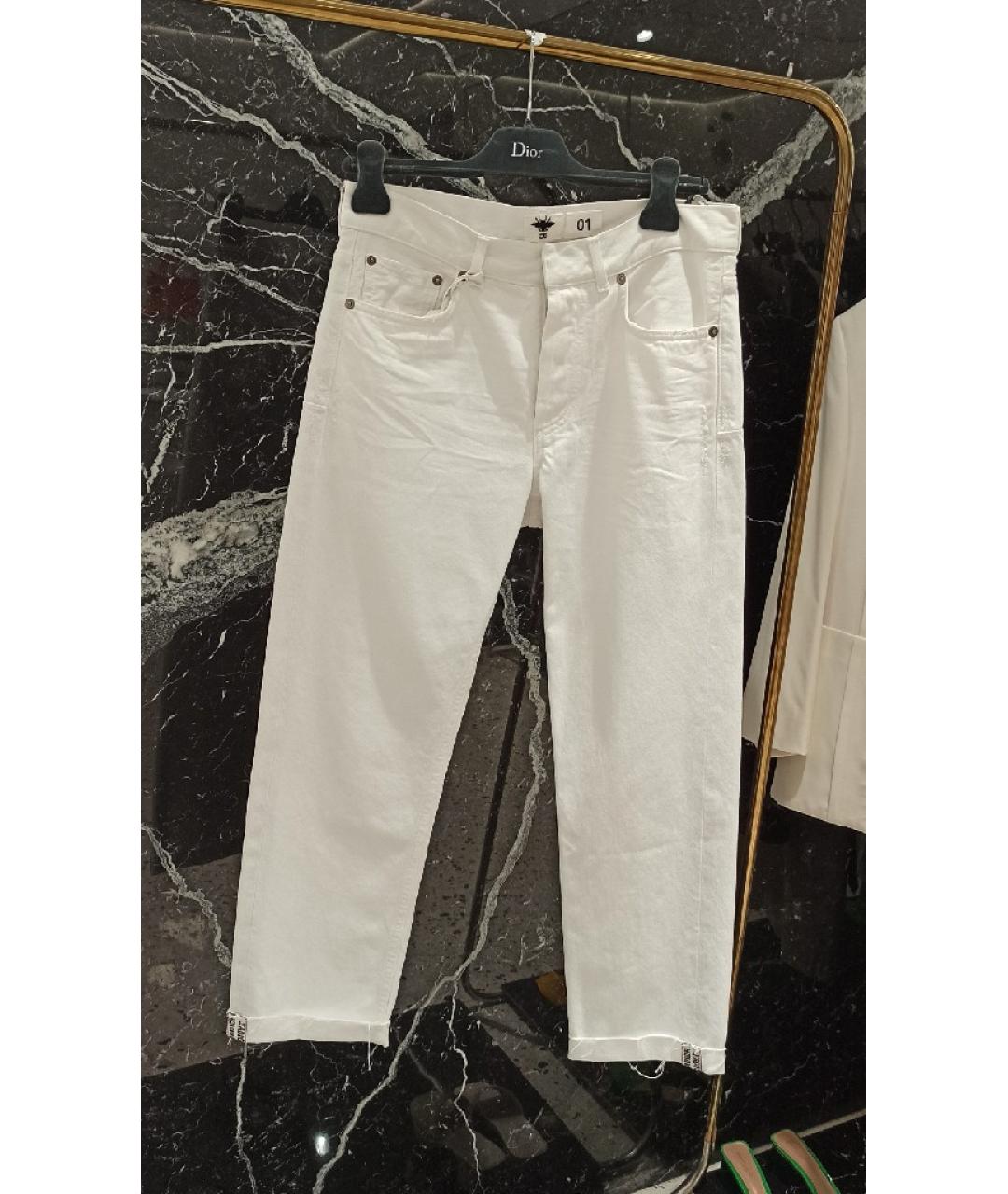 CHRISTIAN DIOR PRE-OWNED Белые хлопковые прямые джинсы, фото 8