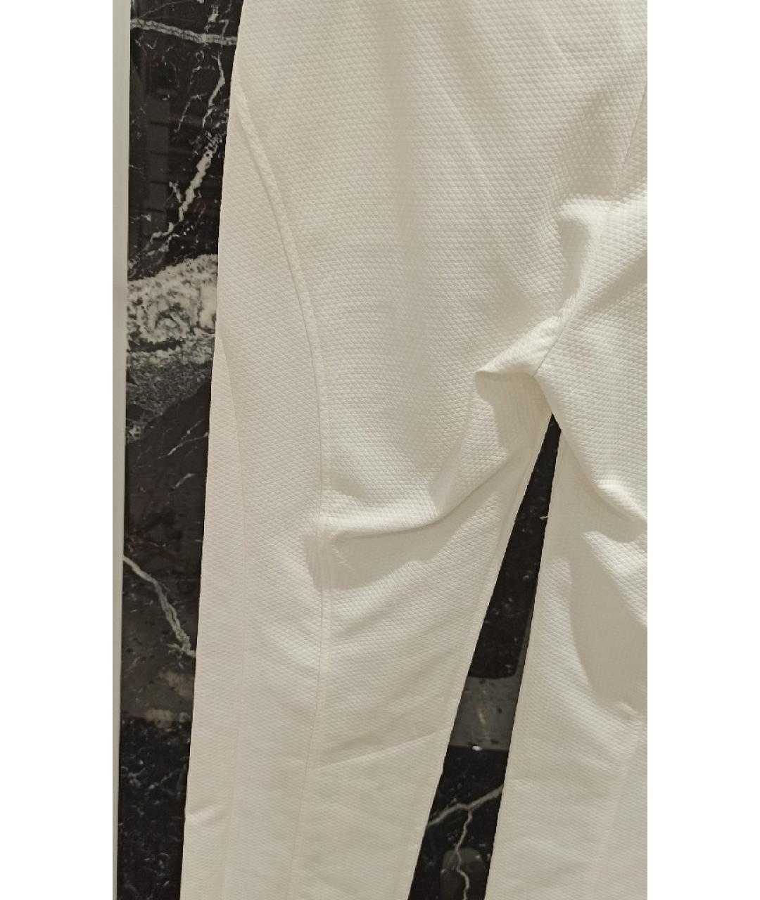 CHRISTIAN DIOR Белые хлопковые прямые брюки, фото 5