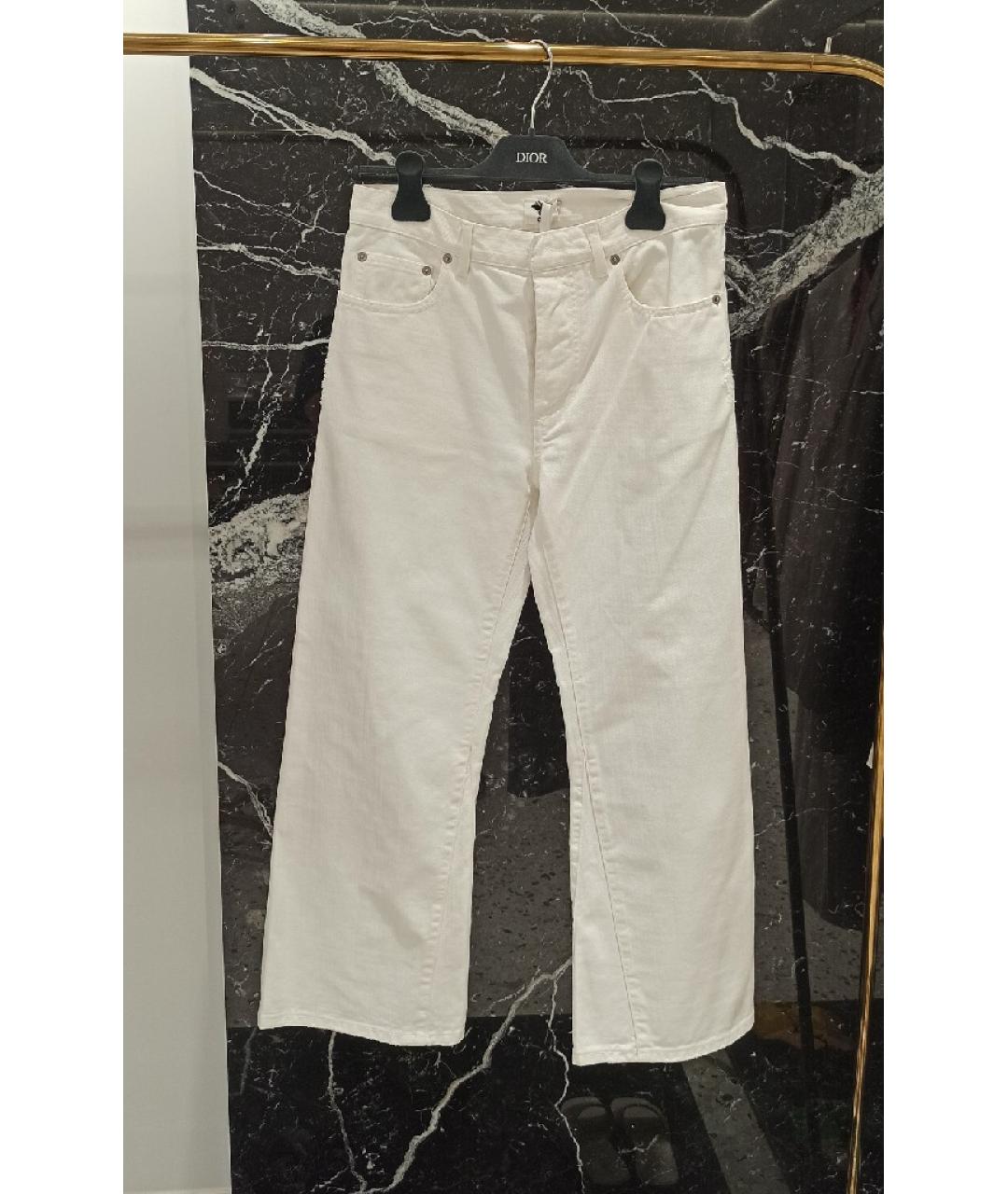 CHRISTIAN DIOR Белые хлопковые джинсы клеш, фото 7