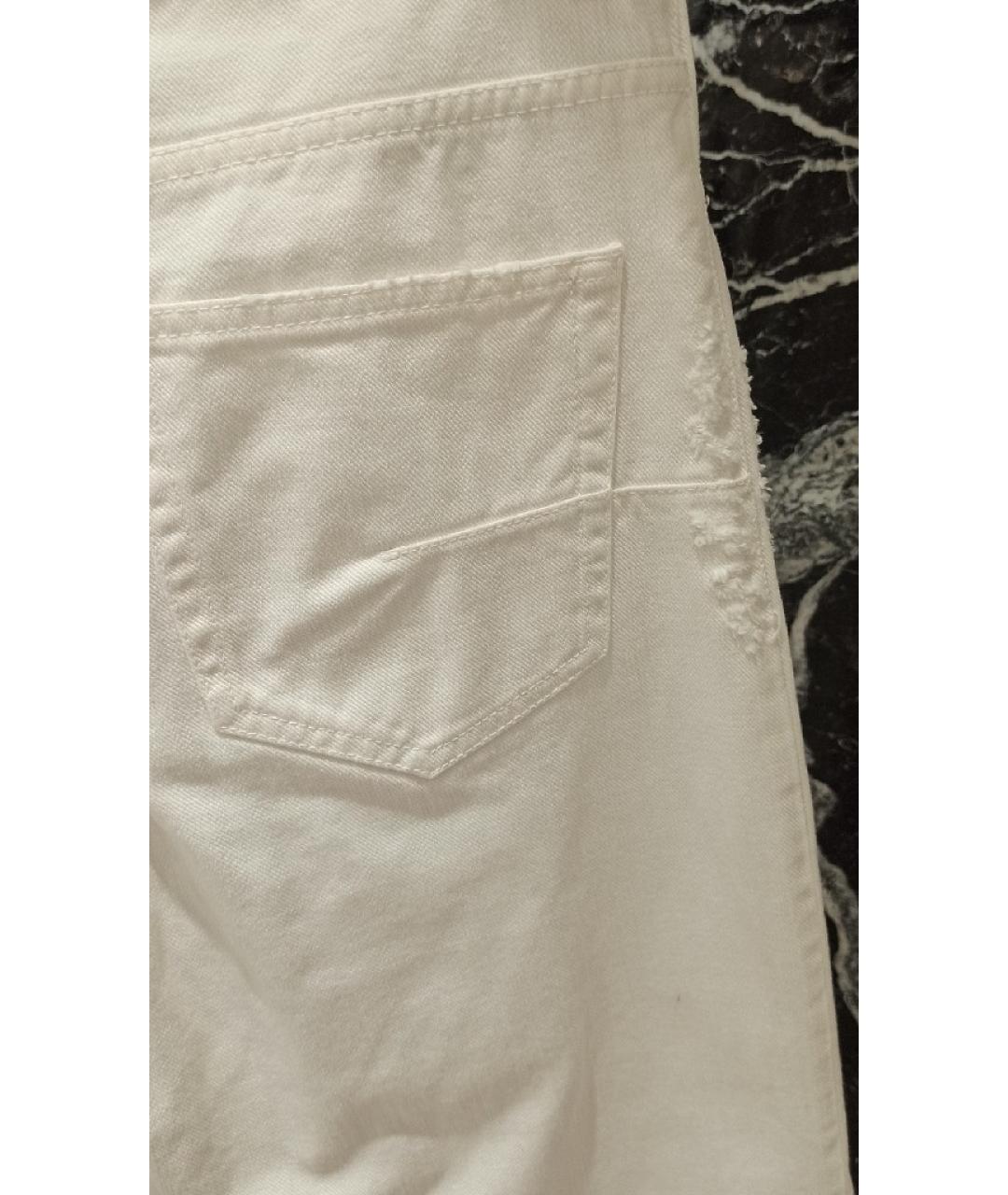 CHRISTIAN DIOR Белые хлопковые джинсы клеш, фото 4