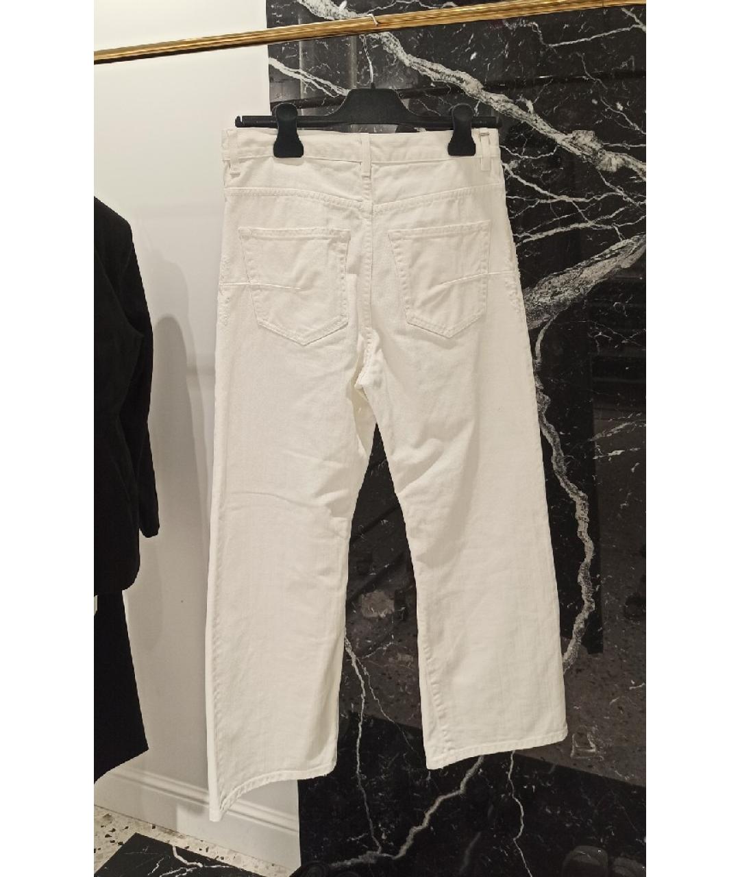 CHRISTIAN DIOR Белые хлопковые джинсы клеш, фото 3