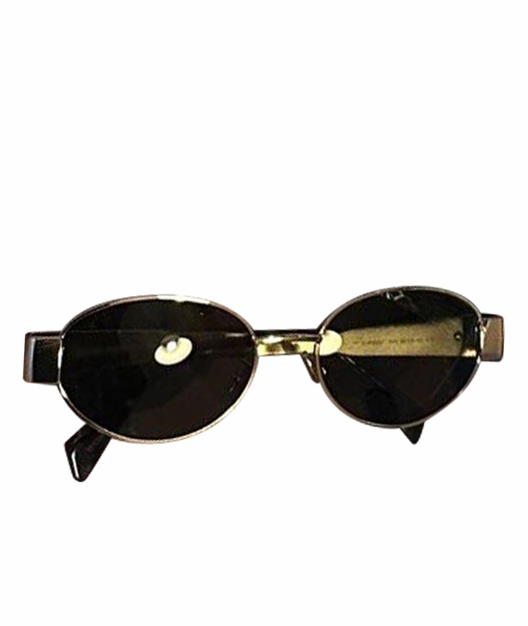 CELINE Золотые металлические солнцезащитные очки, фото 1