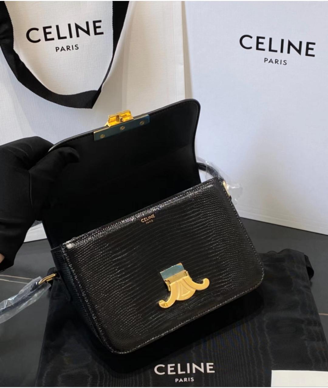 CELINE PRE-OWNED Черная сумка через плечо из экзотической кожи, фото 7
