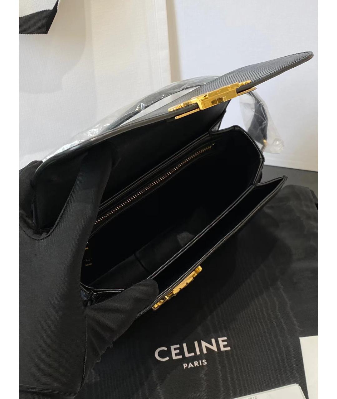 CELINE PRE-OWNED Черная сумка через плечо из экзотической кожи, фото 8