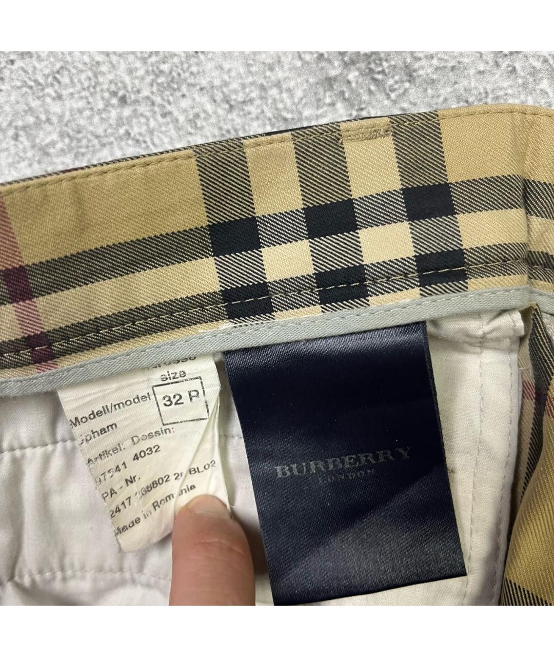 BURBERRY Бежевые хлопковые шорты, фото 6