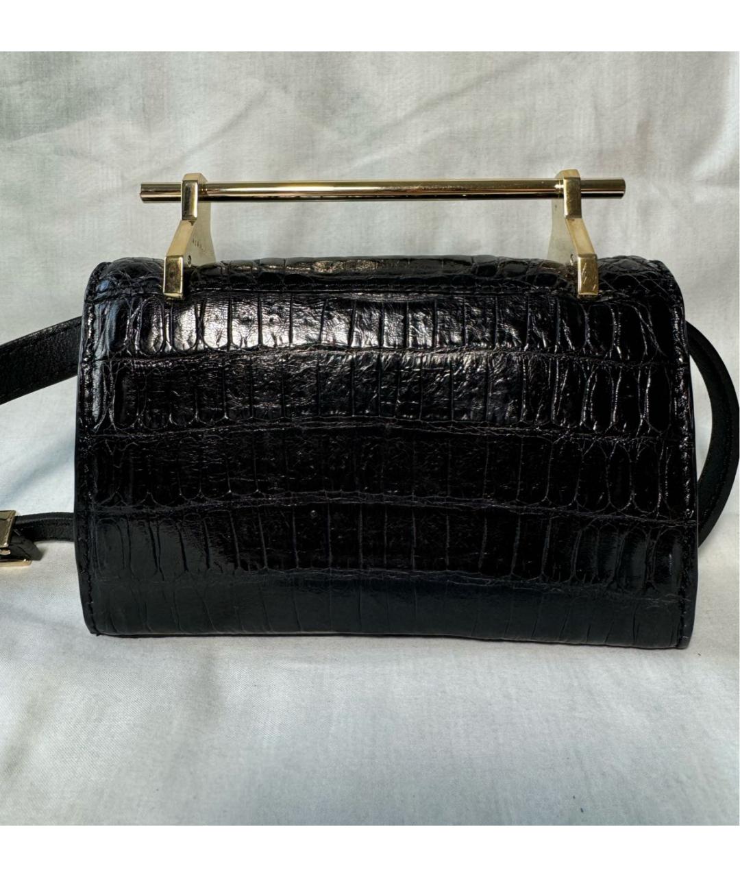 M2MALLETIER Черная кожаная сумка с короткими ручками, фото 3