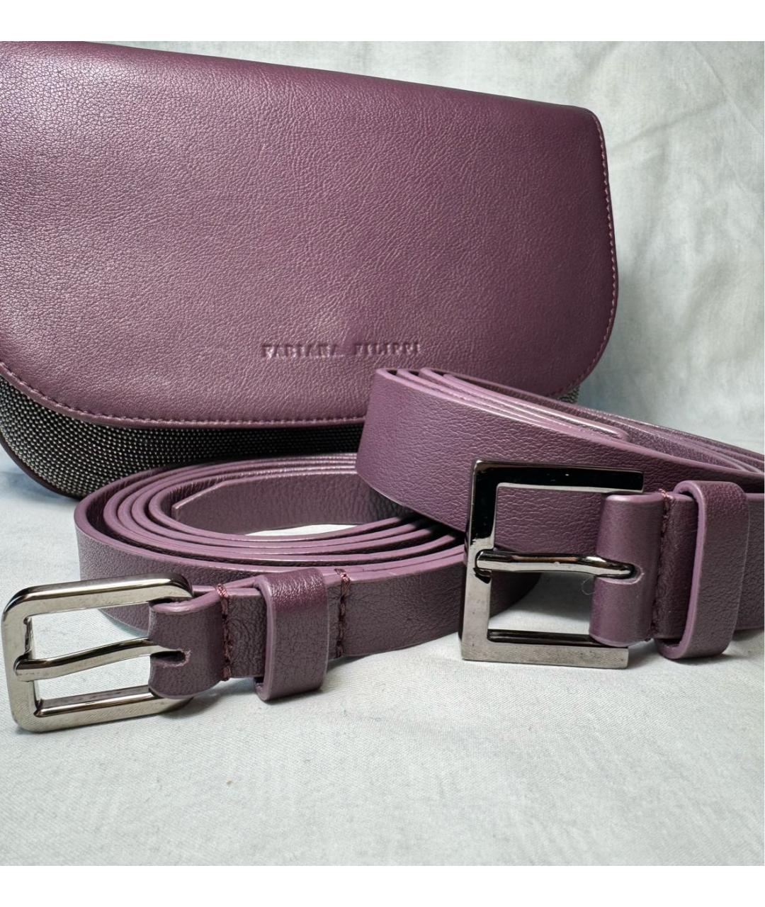 FABIANA FILIPPI Фиолетовая кожаная поясная сумка, фото 5
