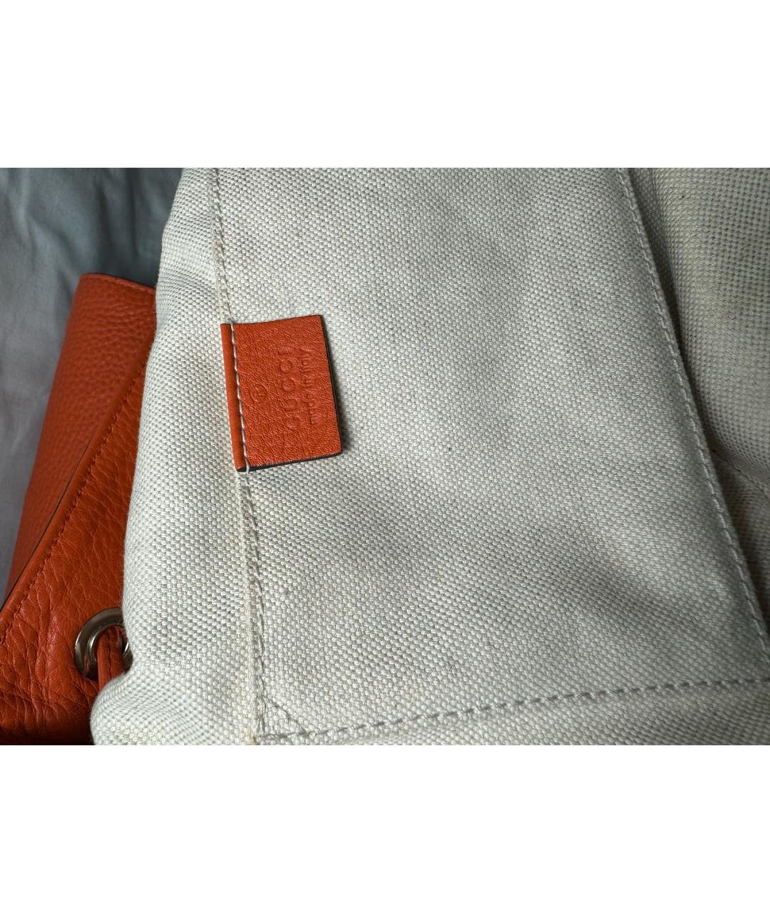 GUCCI Оранжевый кожаный рюкзак, фото 5
