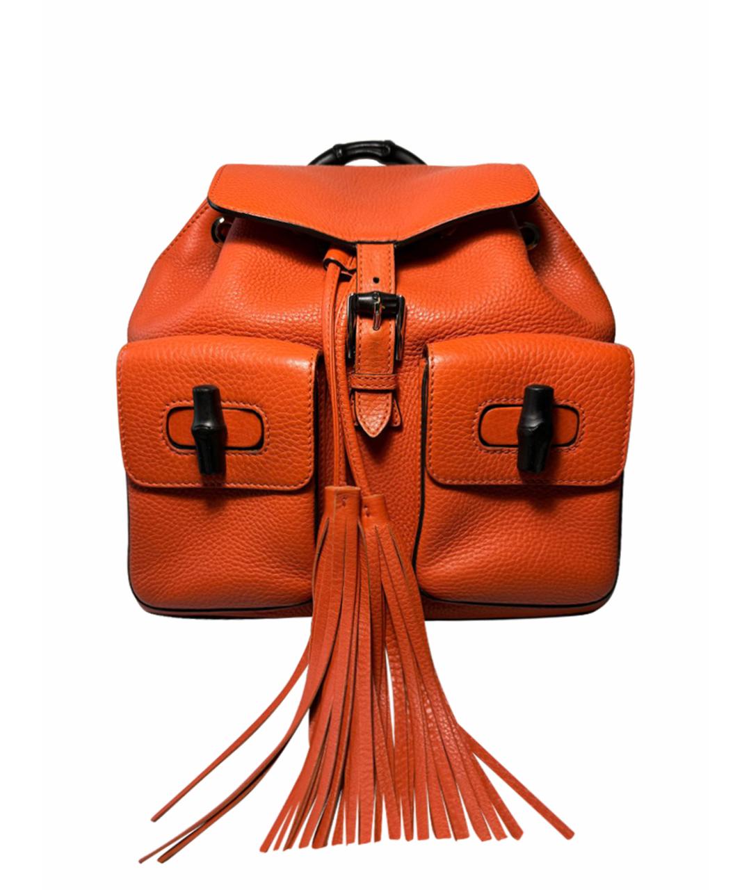 GUCCI Оранжевый кожаный рюкзак, фото 1