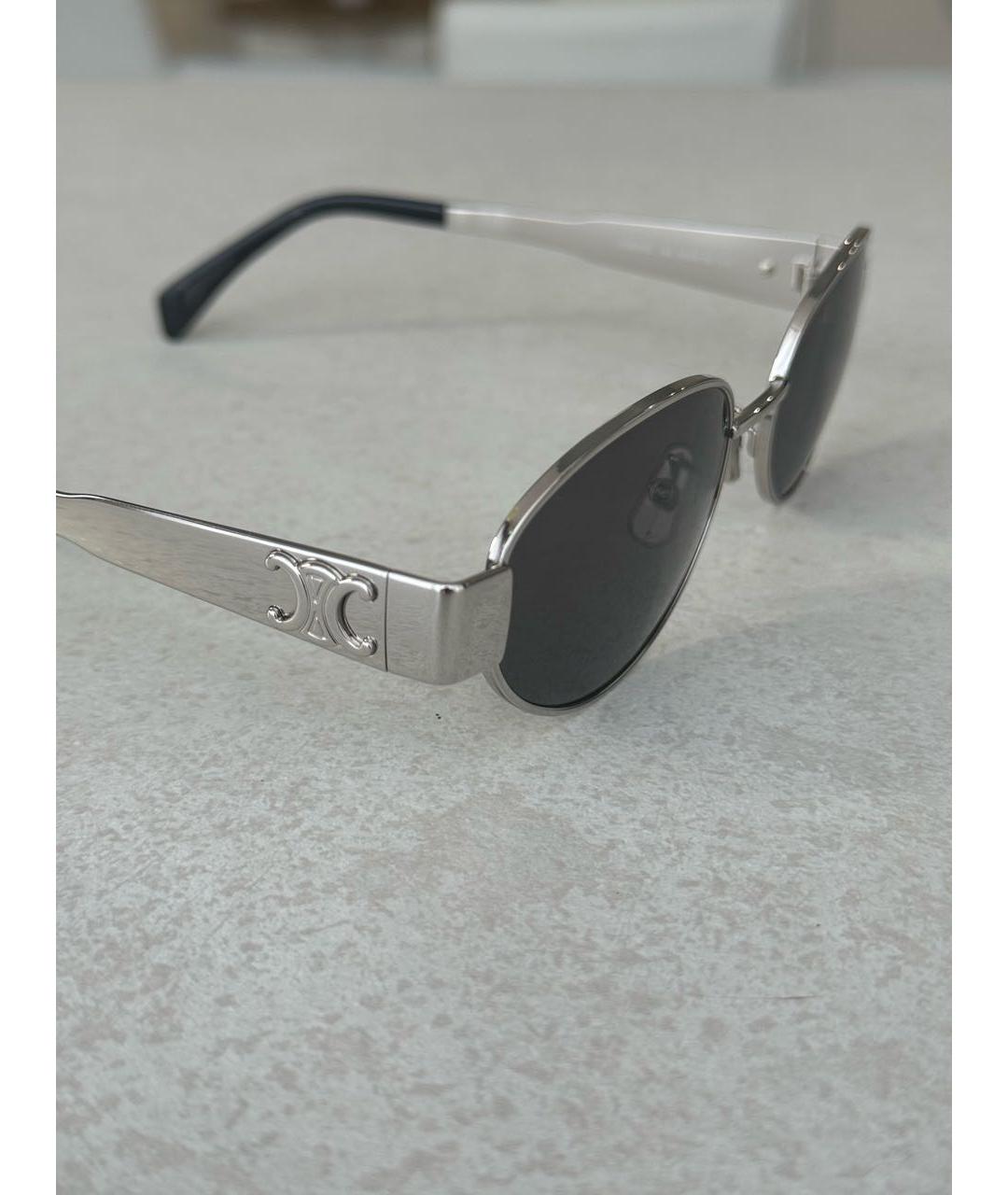 CELINE Серебряные металлические солнцезащитные очки, фото 4