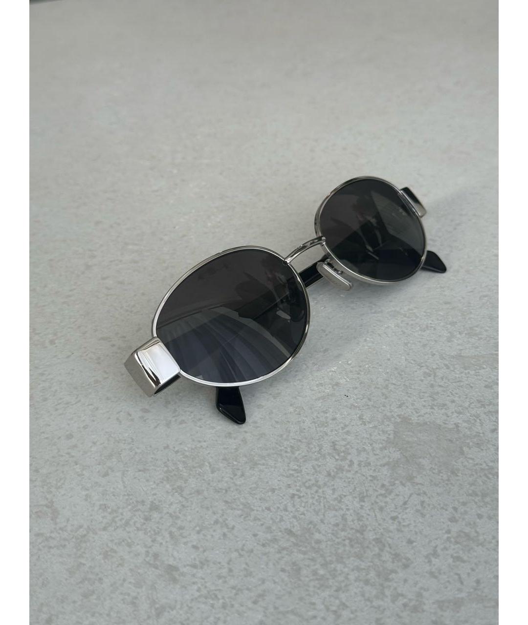 CELINE Серебряные металлические солнцезащитные очки, фото 3