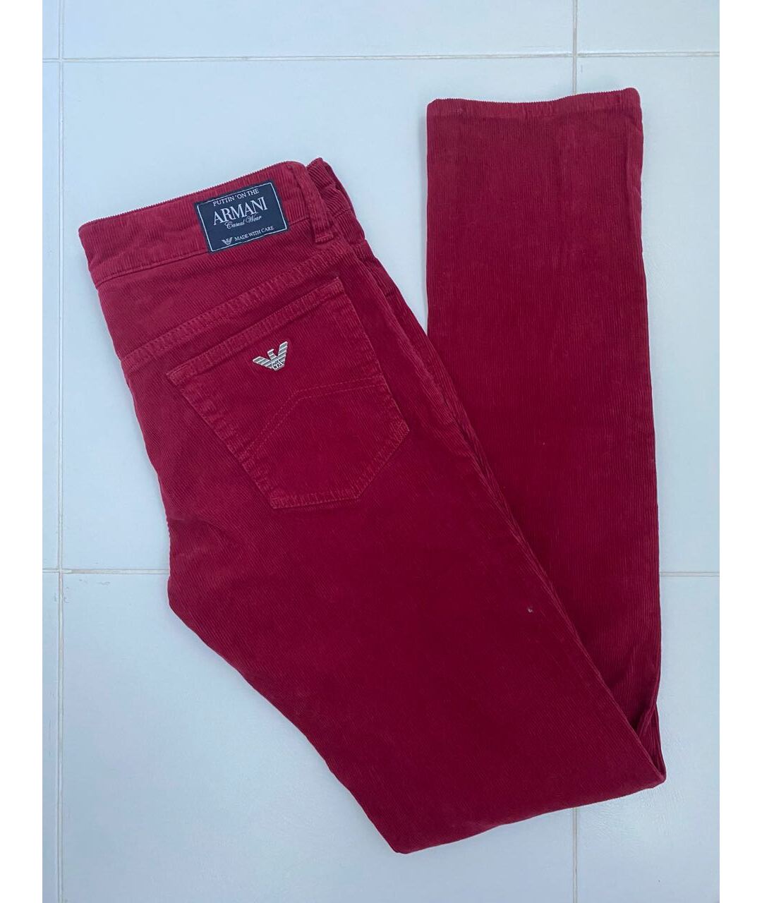 ARMANI JUNIOR Бордовые хлопковые брюки и шорты, фото 7