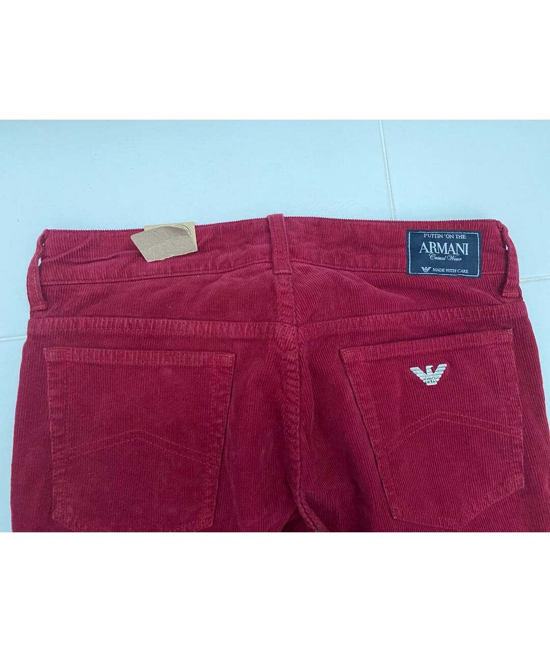 ARMANI JUNIOR Бордовые хлопковые брюки и шорты, фото 4