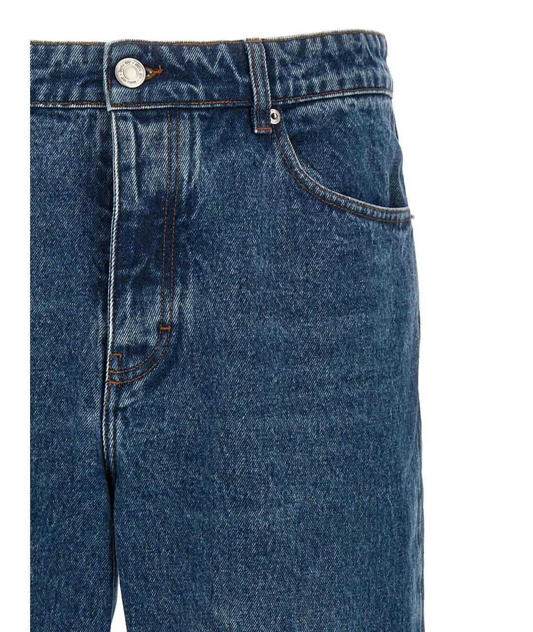 AMI Синие хлопковые прямые джинсы, фото 3