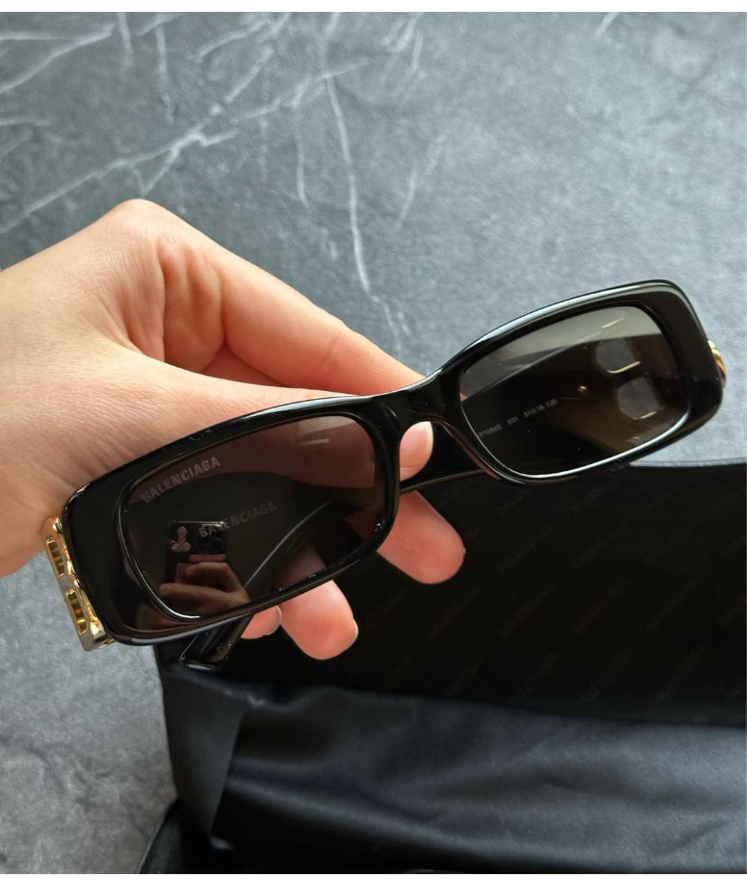 BALENCIAGA Черные пластиковые солнцезащитные очки, фото 4