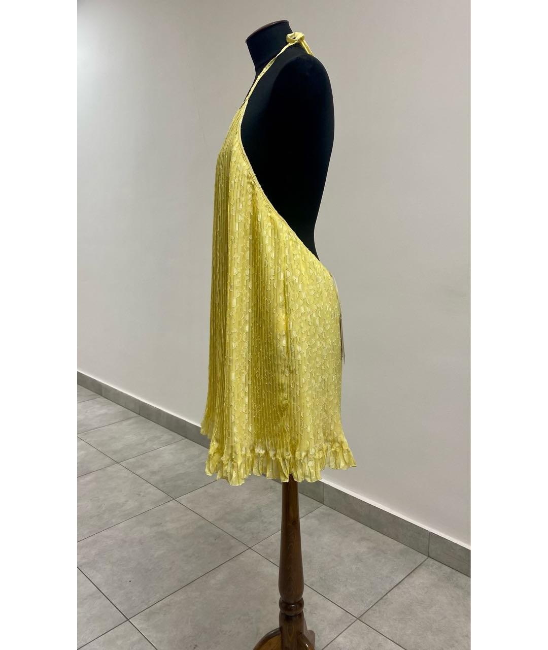 JOHN GALLIANO Желтое полиэстеровое коктейльное платье, фото 3