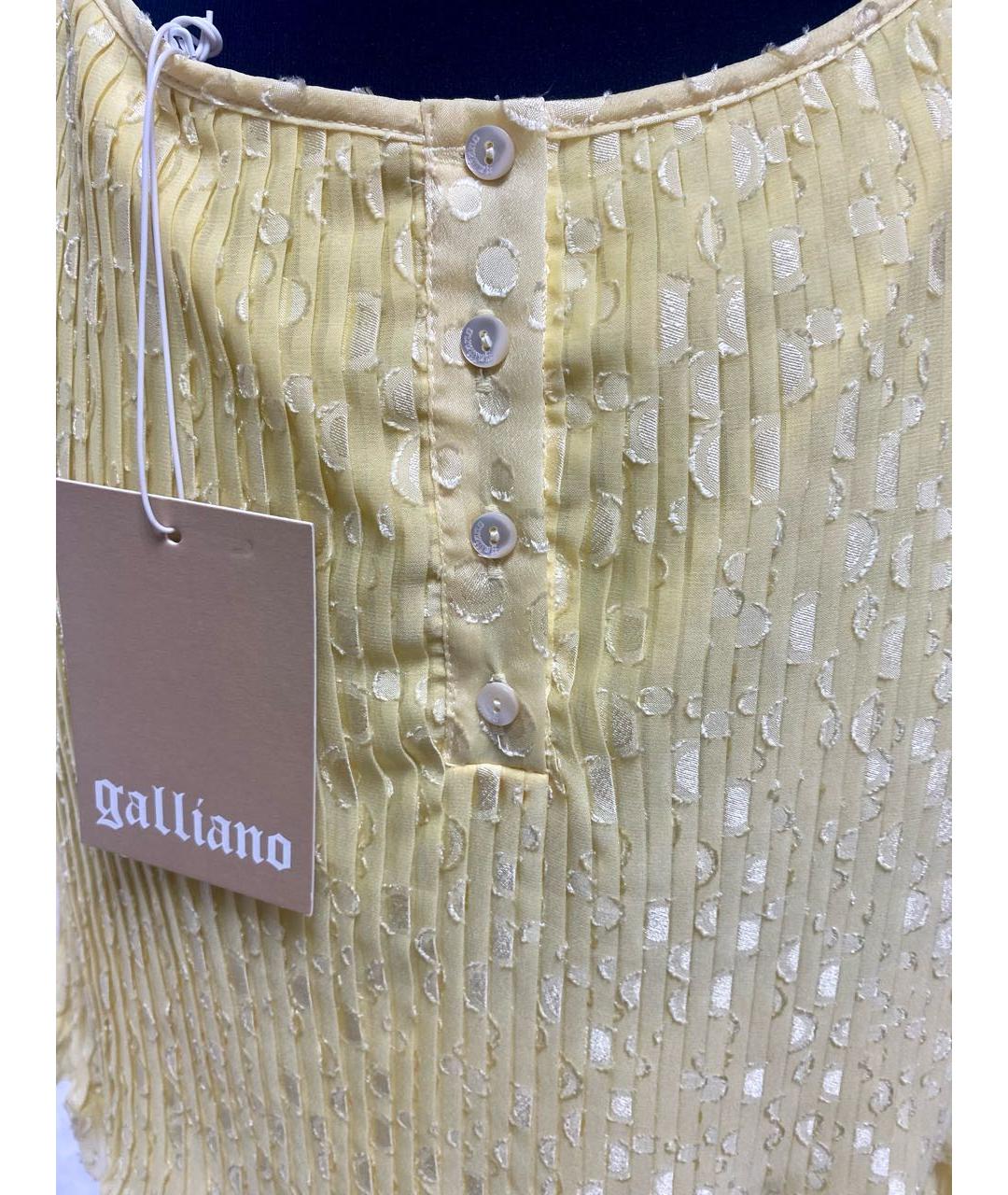JOHN GALLIANO Желтое полиэстеровое коктейльное платье, фото 4