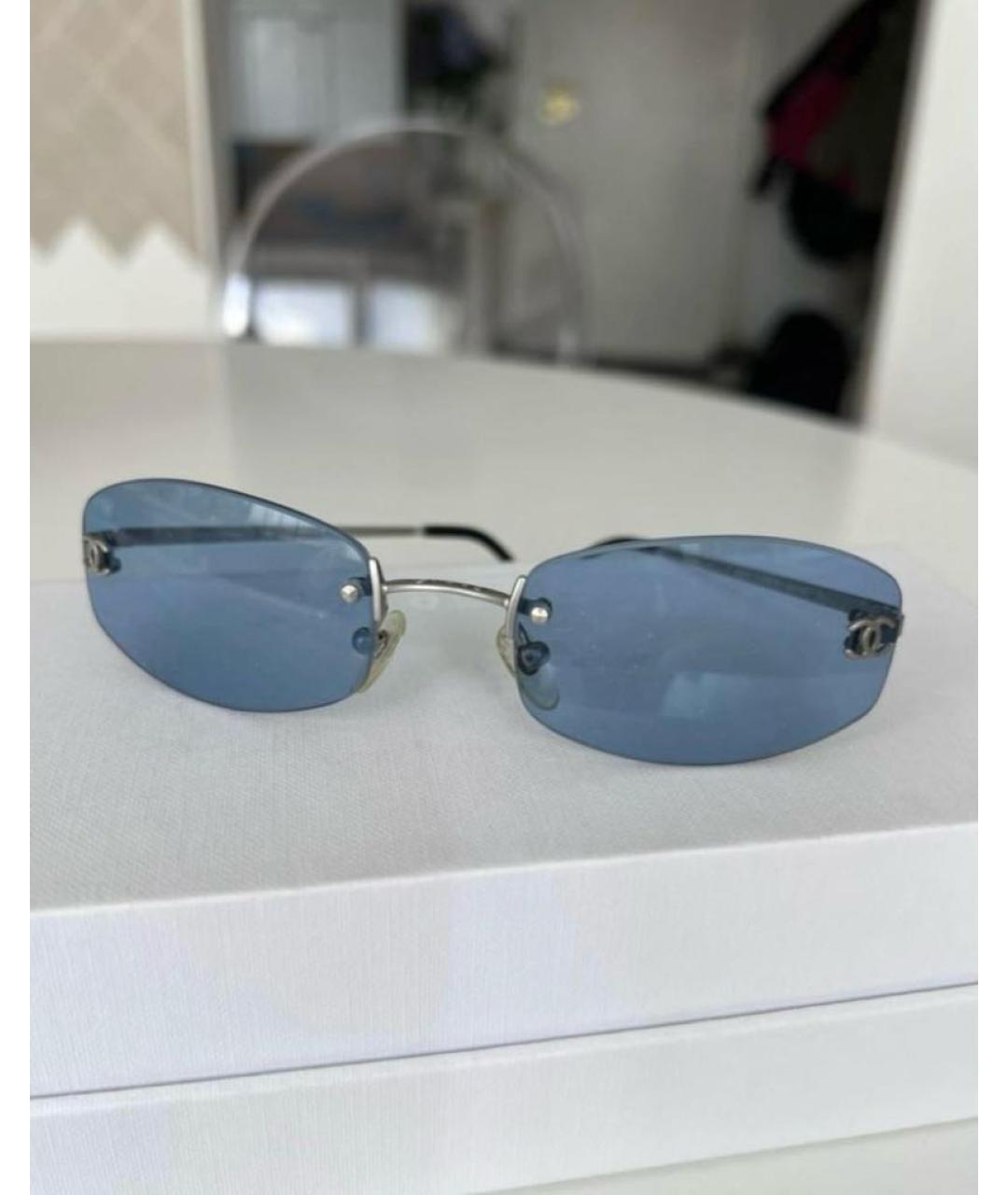 CHANEL PRE-OWNED Синие металлические солнцезащитные очки, фото 5