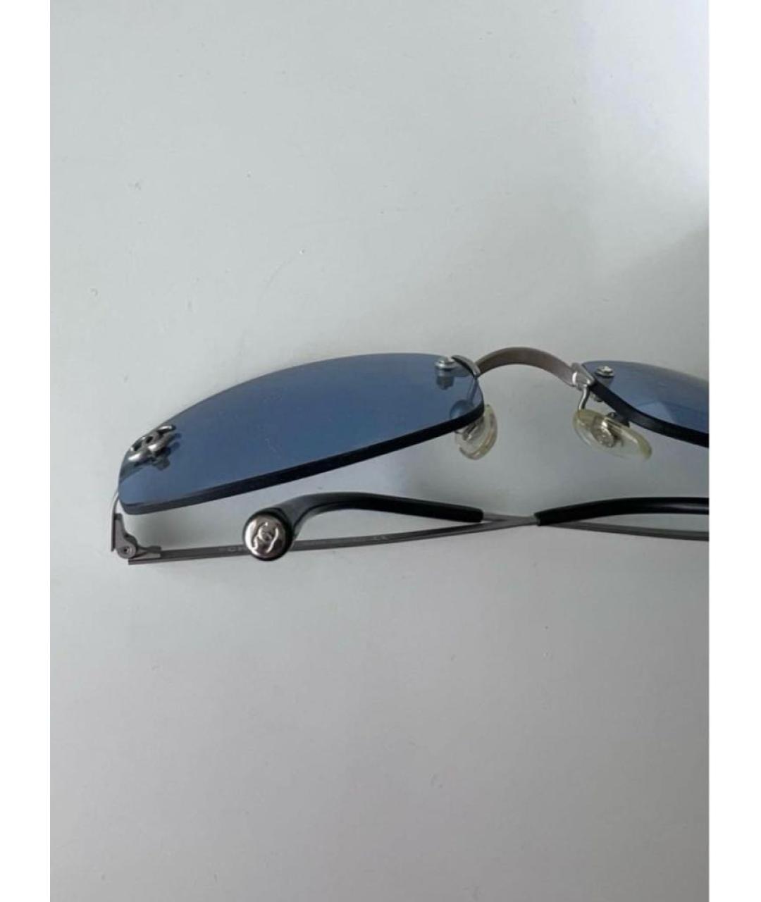 CHANEL PRE-OWNED Синие металлические солнцезащитные очки, фото 2