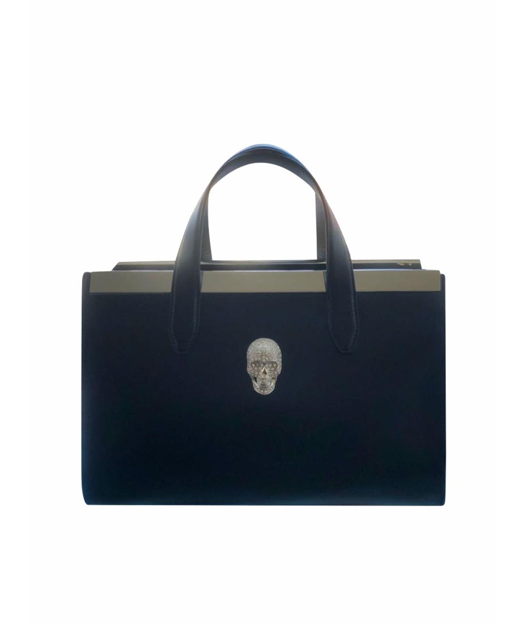 PHILIPP PLEIN Черная кожаная сумка с короткими ручками, фото 3