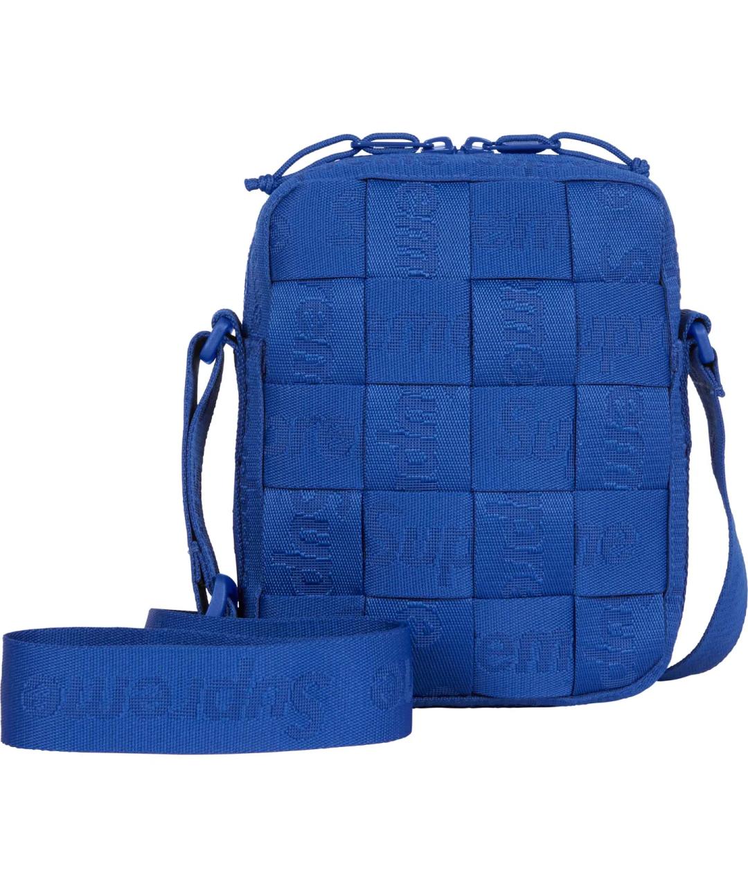 SUPREME Синяя жаккардовая сумка на плечо, фото 1