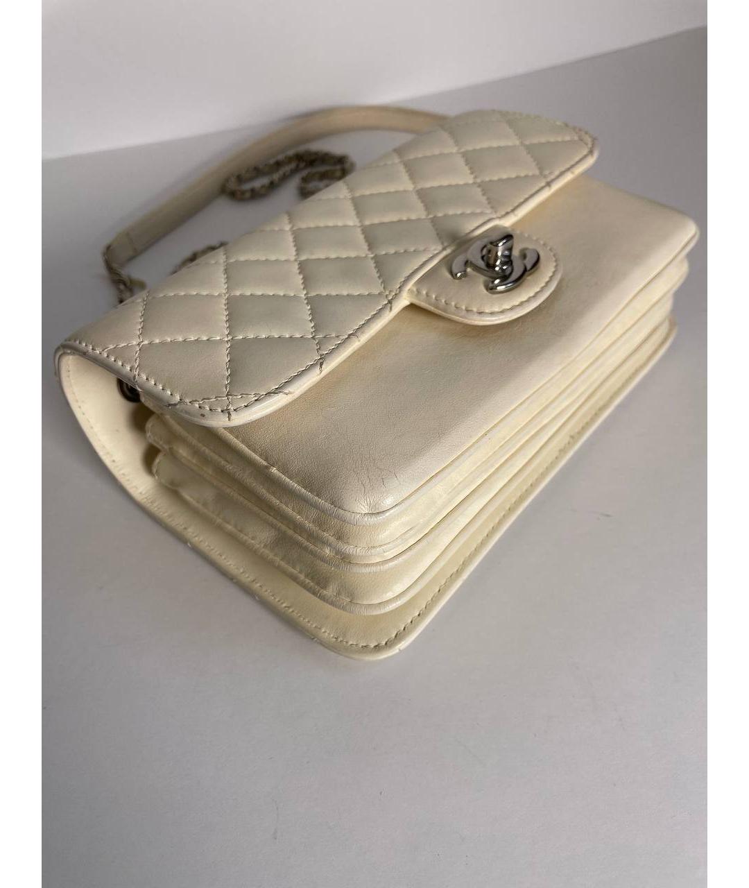 CHANEL Бежевая кожаная сумка через плечо, фото 5