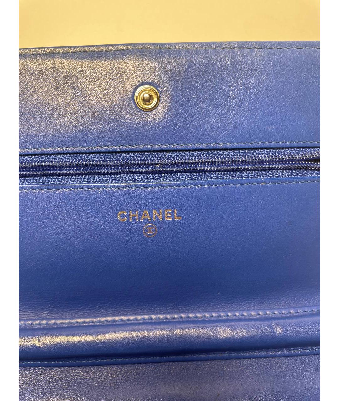 CHANEL Синяя сумка через плечо из лакированной кожи, фото 6