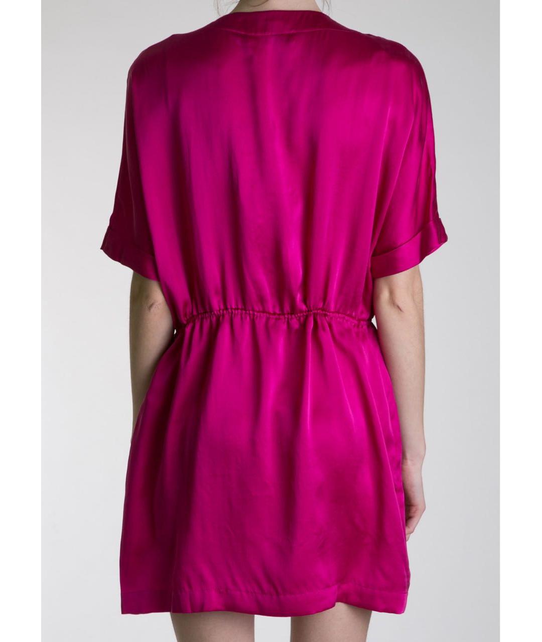 PIERRE BALMAIN Бордовое шелковое повседневное платье, фото 2
