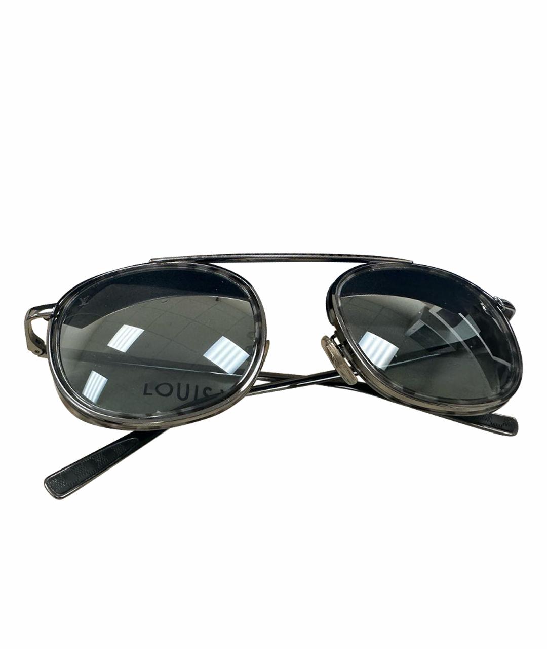 LOUIS VUITTON Серые металлические солнцезащитные очки, фото 1