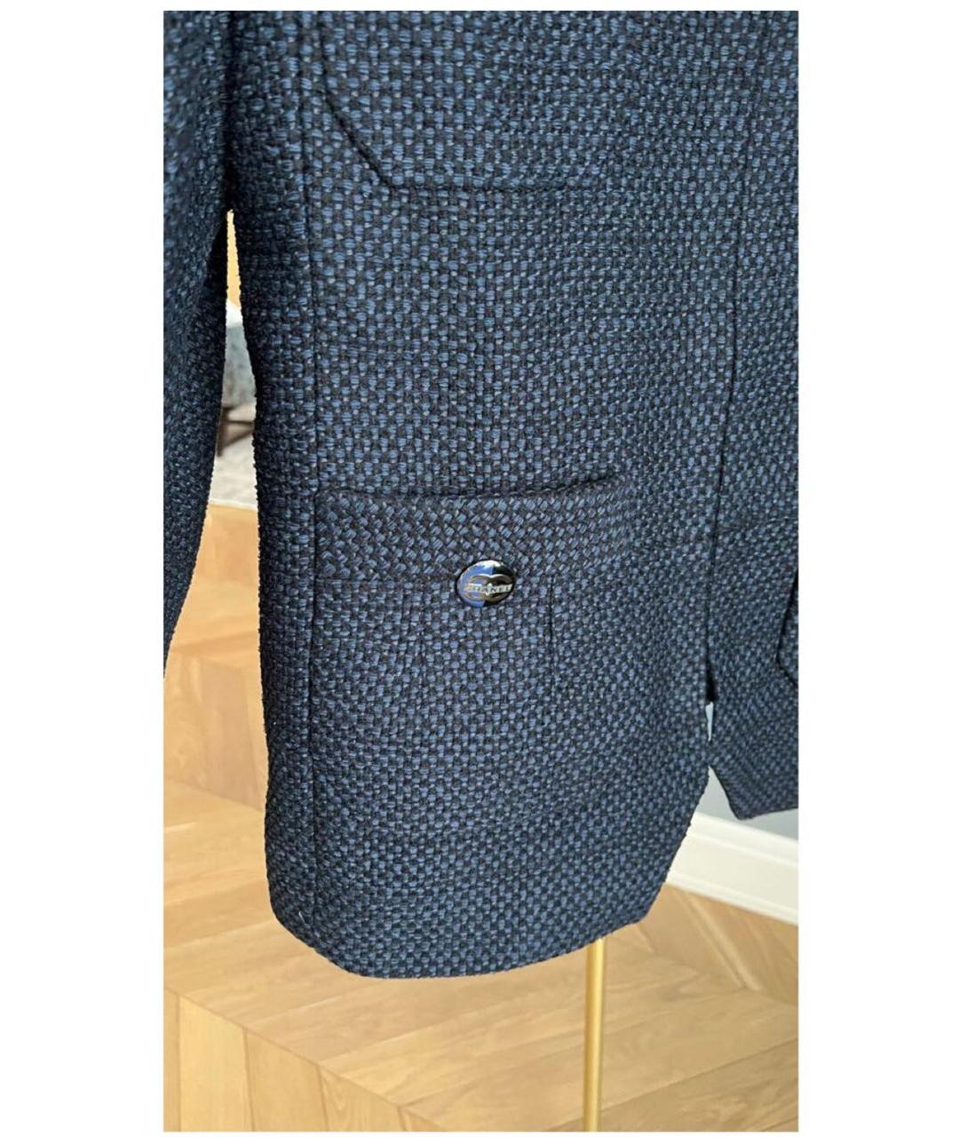CHANEL PRE-OWNED Темно-синий хлопковый жакет/пиджак, фото 8