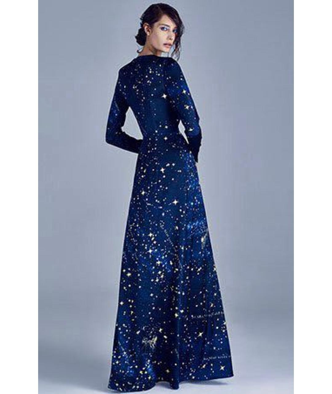 A LA RUSSE Темно-синее шелковое вечернее платье, фото 2