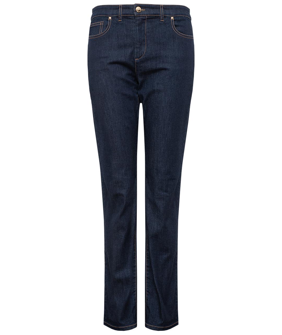 PAUL & SHARK Темно-синие хлопко-эластановые прямые джинсы, фото 1