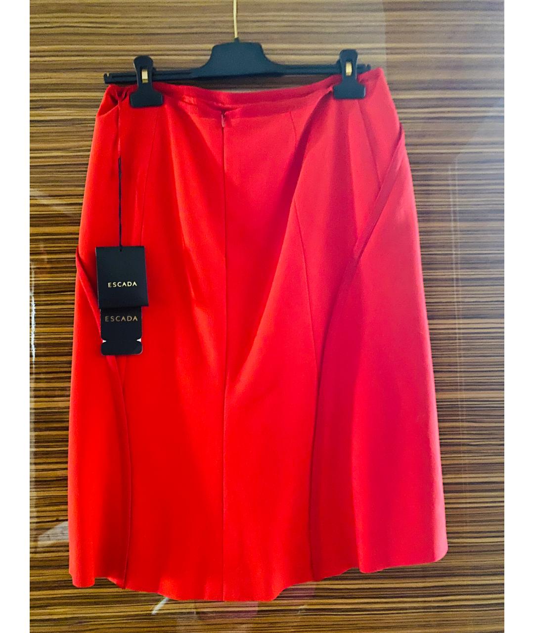 ESCADA Красная шерстяная юбка миди, фото 2