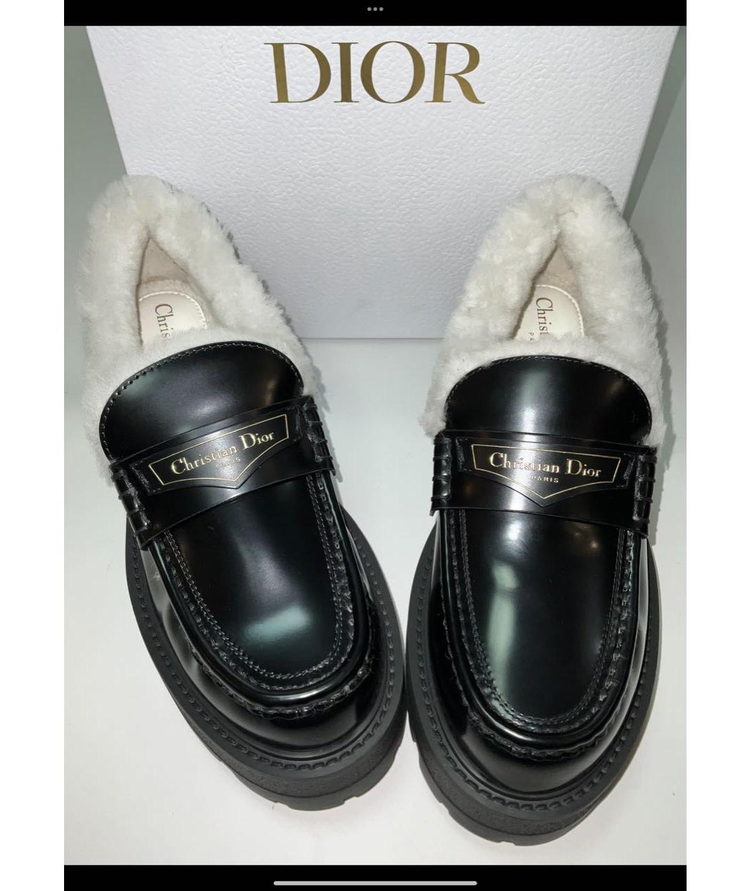 CHRISTIAN DIOR PRE-OWNED Черные кожаные лоферы, фото 2