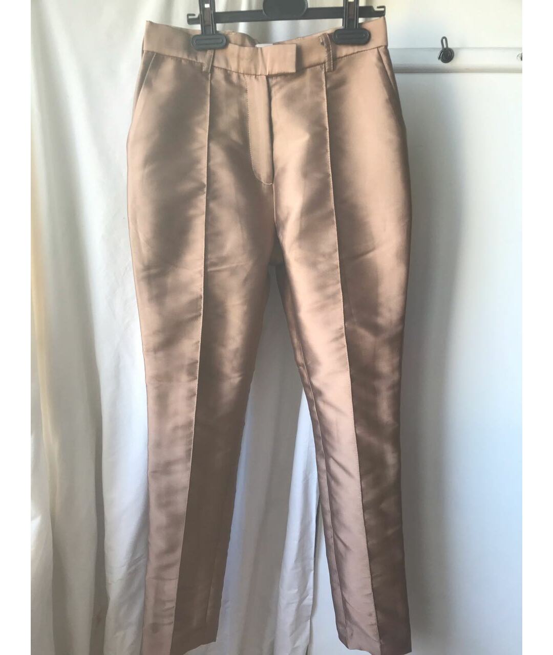 CELINE PRE-OWNED Золотые атласные брюки узкие, фото 5