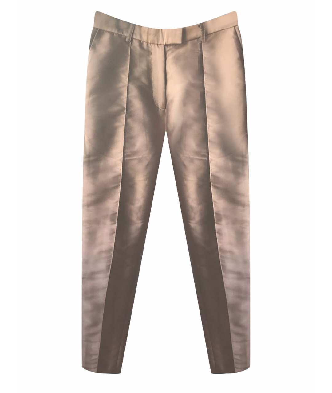 CELINE Золотые атласные брюки узкие, фото 1