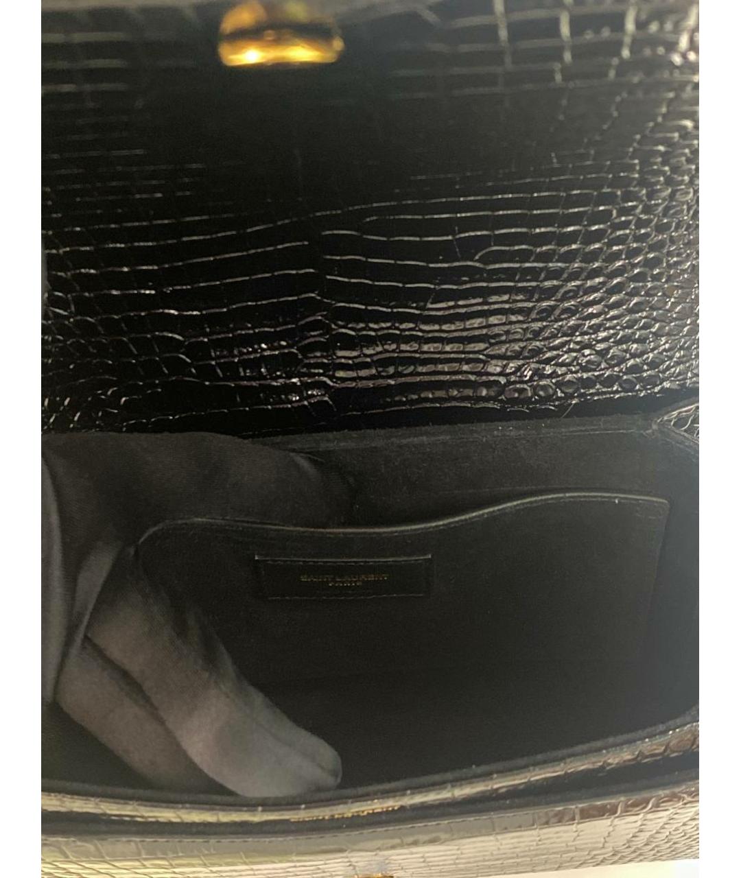 SAINT LAURENT Черная кожаная сумка через плечо, фото 5