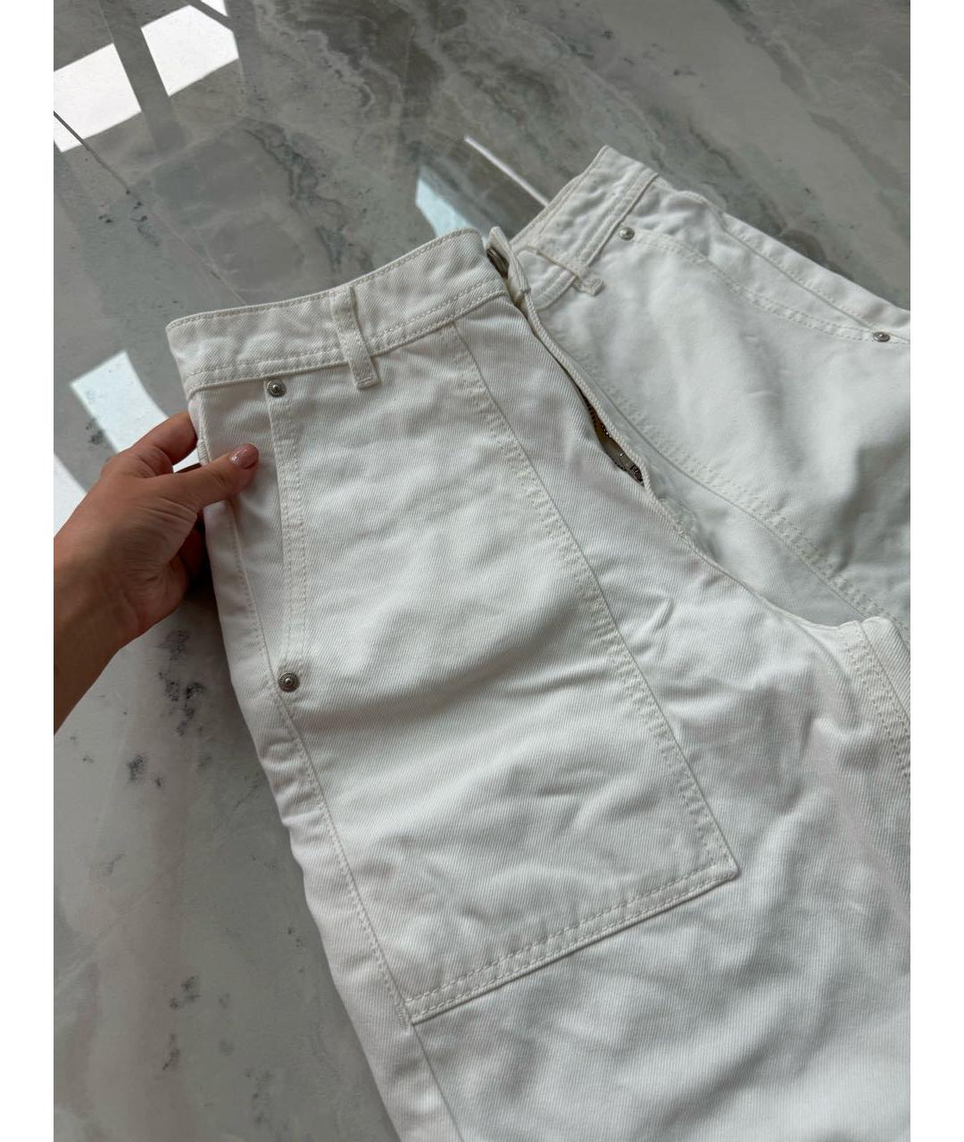 12 STOREEZ Белые хлопковые прямые джинсы, фото 2
