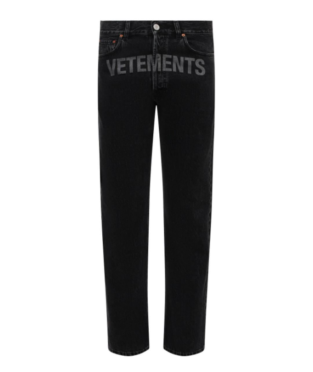 VETEMENTS Антрацитовые хлопковые прямые джинсы, фото 1