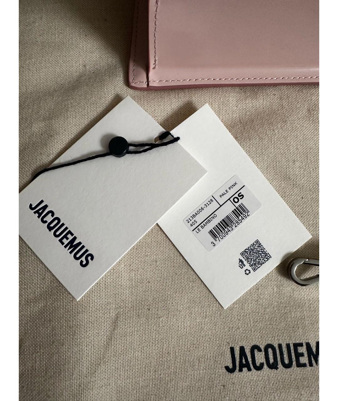 JACQUEMUS Розовая сумка с короткими ручками из лакированной кожи, фото 8