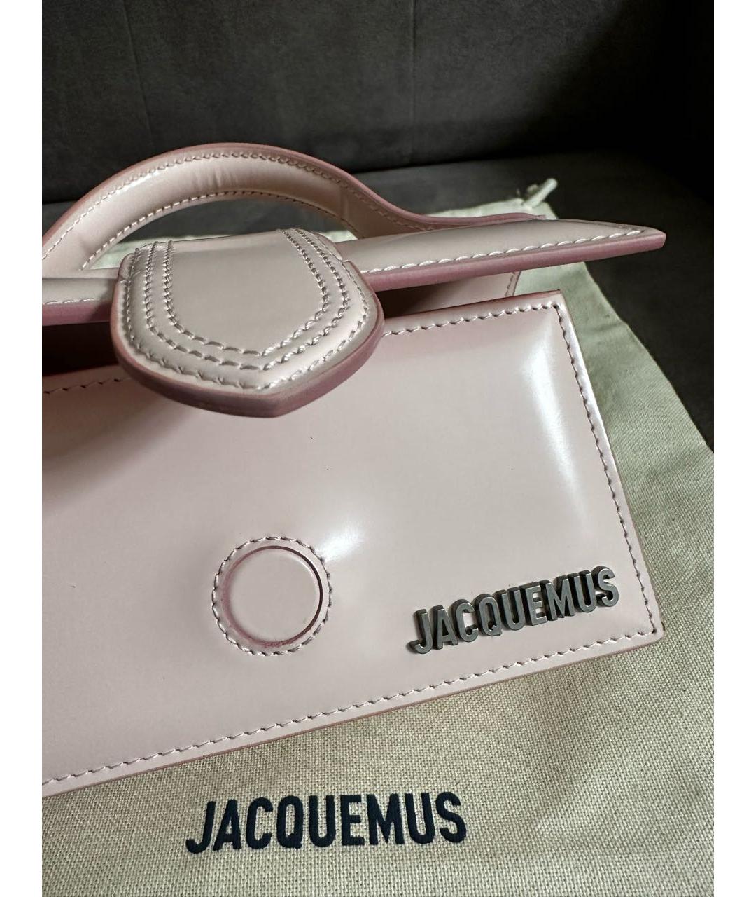 JACQUEMUS Розовая сумка с короткими ручками из лакированной кожи, фото 7