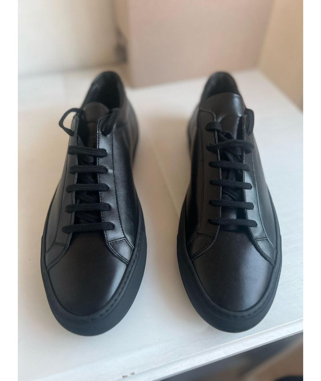 COMMON PROJECTS Черные кожаные низкие кроссовки / кеды, фото 2