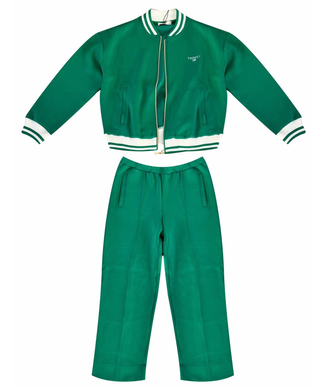 TWIN-SET Зеленый вискозный костюм с брюками, фото 1