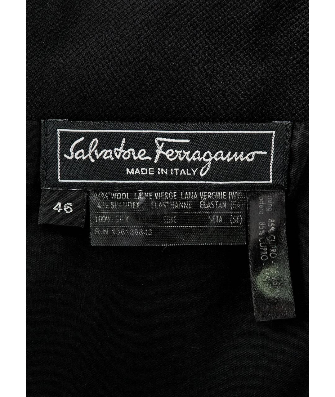 SALVATORE FERRAGAMO Черное шерстяное коктейльное платье, фото 3