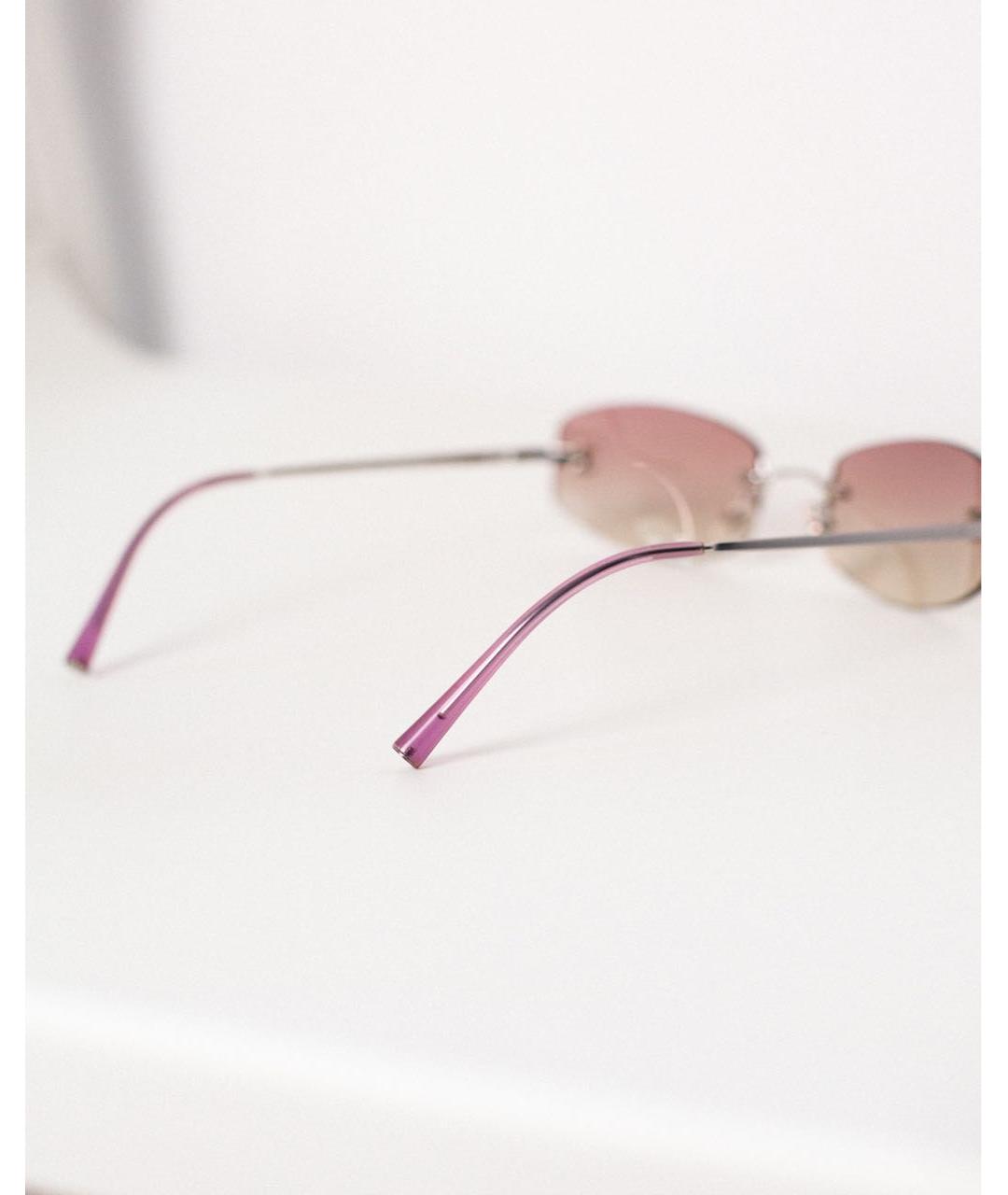 CHANEL Розовые металлические солнцезащитные очки, фото 3