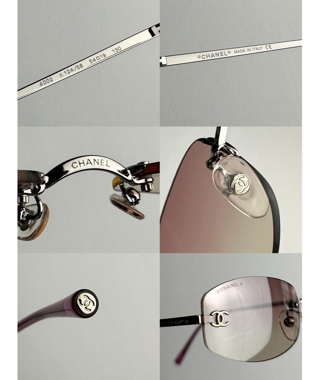 CHANEL Розовые металлические солнцезащитные очки, фото 7