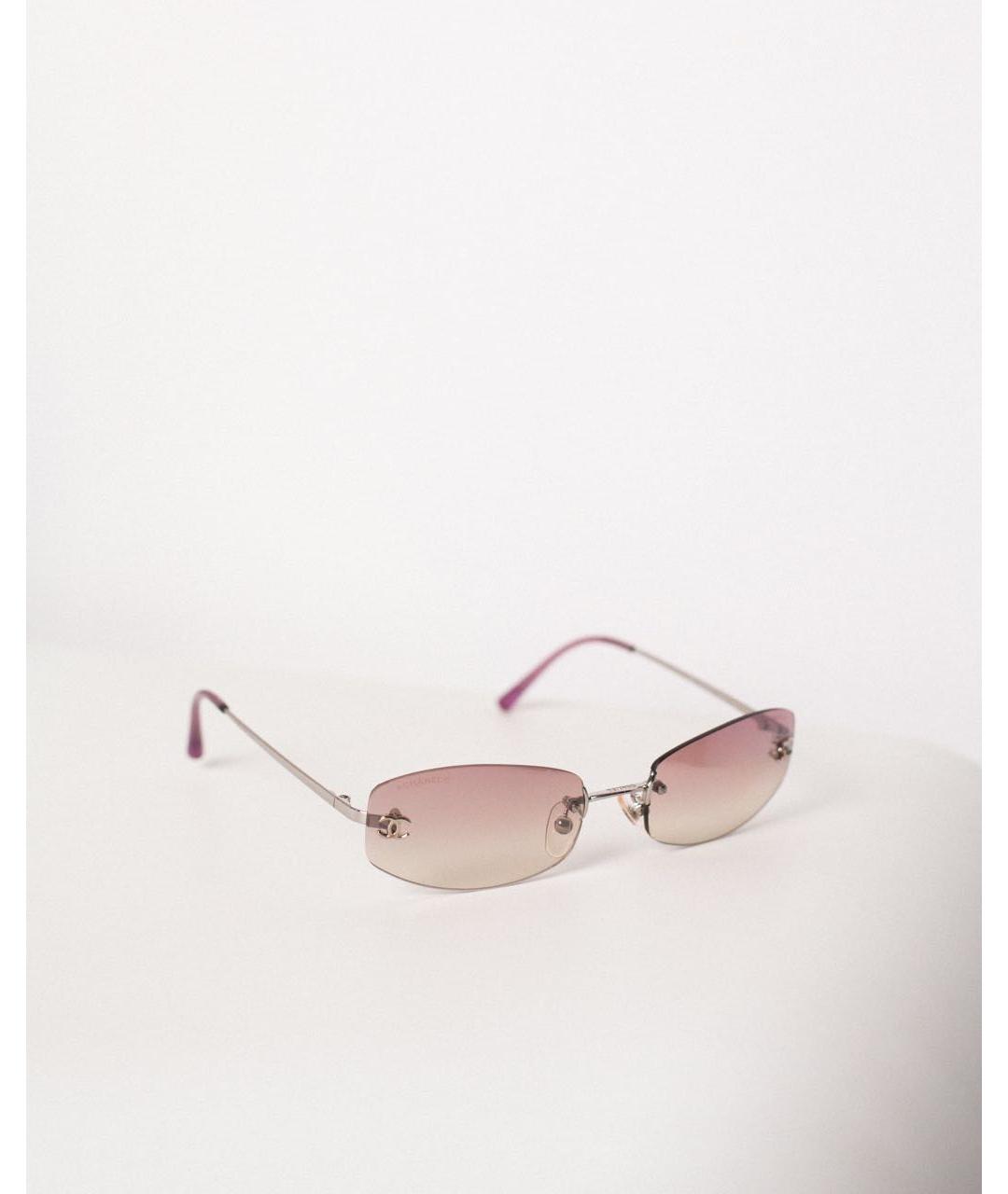 CHANEL Розовые металлические солнцезащитные очки, фото 8