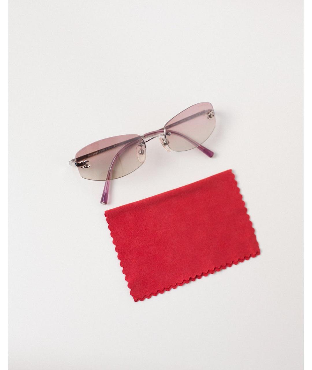 CHANEL Розовые металлические солнцезащитные очки, фото 2