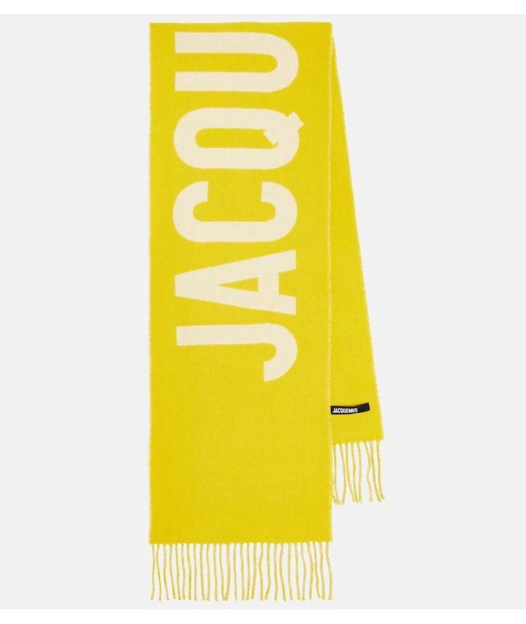 JACQUEMUS Желтый шерстяной шарф, фото 7